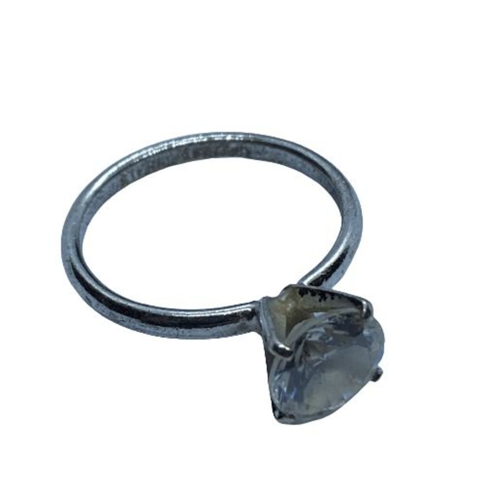 Elegant Size 7 Silver Tone Rhinestone Costume Jewelry Ring